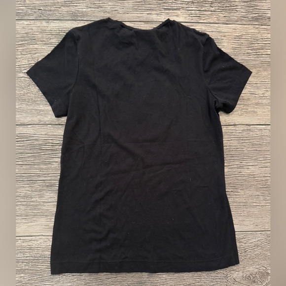 Tory Burch Black T-Shirt with Gold Logo - Picture 7 of 7